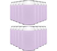 SloCool 25 Pack Lavender Blank Can Cooler Sleeves, Customizable Bulk Insulated Foam for Beer, Collapsible Plain Drink Holder, Cold Soda Insulator, 12oz Regular, 16oz Tall Cans