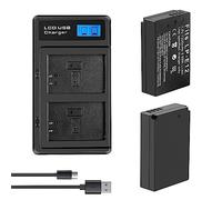 SLODA 2-Pack Batteries LP-E12 and USB Dual Battery Charger for Canon EOS-M, EOS M2, EOS M10, EOS M50, EOS M50 Mark II, EOS M100, EOS M200, SX70 HS, Rebel SL1 Digital Cameras