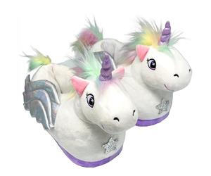 Sloffies Close Up Pegasus Slippers One Size Children Size 29-36 Glitter Wings Unicorn Lilac Washable at 30 °C, White Lilac, 29/34 EU Weit