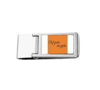 Slogan No Pain No Gain Art Deco Fashion Slim Money Clip Stainless Holder Pocket Wallet