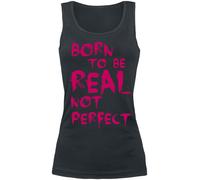 Slogans Born To Be Real Not Perfect Top black S