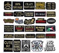 Slogans for Jeans Jacket Clothes Motorcycle Biker Rider Clothing Badge Iron on Sew on Embroidered Patch appliqué (100% Savage)
