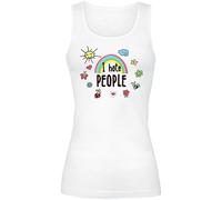 Slogans I Hate People Top white L