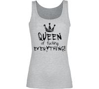 Slogans Queen Of Fucking Everything Top mottled grey XXL