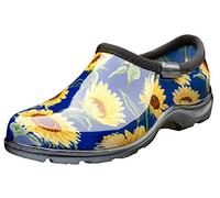 Sloggers Original Waterproof Rain and Garden Shoe for Women- Outdoor Slip-On Garden Clog - Made in The USA with Premium Comfort Insole and Arch Support, Sunflower Print Blue, 7 UK