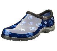 Sloggers Waterproof Garden Shoe for Women - Outdoor Slip-On Rain and Garden Clogs with Premium Comfort Support Insole, (Grungy Paw Blue), (Size 6), Grungy Paw Print Blue, 4 UK