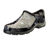 Sloggers Waterproof Garden Shoe for Women - Outdoor Slip-On Rain and Garden Clogs with Premium Comfort Support Insole, (Floral Mod Black), (Size 8), Mod Floral Print Black, 6 UK