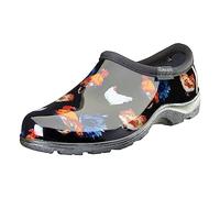 Sloggers Original Waterproof Rain and Garden Shoe for Women- Outdoor Slip-On Garden Clog - Made in The USA with Premium Comfort Insole and Arch Support, Classic Chicken Black, 7 UK