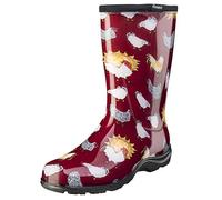 Sloggers Women's Waterproof Rain and Garden Boot with Comfort Insole, Chickens Barn Red, Size 7, Style 5016CBR07