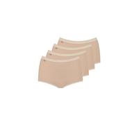 Sloggi Womens Basic+ Maxi Briefs 4 Pack - Beige Cotton - Size X-Large