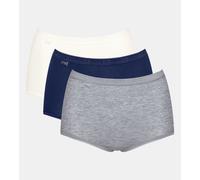 Sloggi 10105593 Basic Maxi Brief 3 Pk 95% Cotton V017 (Navy, Grey, Ivory)