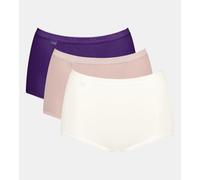 Sloggi 10105593 Basic Maxi Brief 3 Pk 95% Cotton V018 (Purple, Beige, Ivory)
