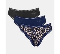 Sloggi Women's GO Crush High leg C3P Underwear, Blue - Dark Combination, L