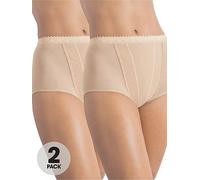 Sloggi Women's Maxi 2 Pack Control Knickers, Skin, 22 UK