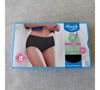 Sloggi 24/7 Cotton Midi Briefs 3-Pack UK16 Women's Black Knickers