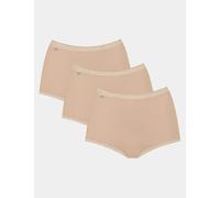 Sloggi 3pk High Waisted Full Briefs Beige