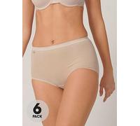 Sloggi 6 Pack Maxi Briefs, Skin, Size 10, Women Kin