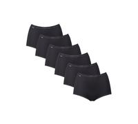 Sloggi 6 pk Cotton Rich High Waisted Full Briefs Black