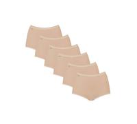Sloggi 6 pk Cotton Rich High Waisted Full Briefs Nude