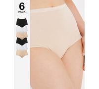 Sloggi 6Pk Basic Maxi Knicker Wht/Blk/Sk White/Black/Skin 12