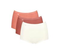Sloggi Basic+ 3-Pack Cotton Maxi Briefs, Apricot/White/Orange - 22