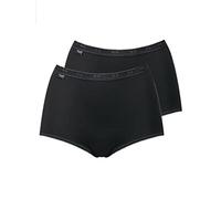 Sloggi Womens Basic+ Maxi 2P 2 Pack - Black Cotton - Size Large