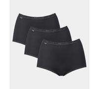 Sloggi Womens Basic+ Maxi 3 Pack Briefs - Black Cotton - Size 6XL