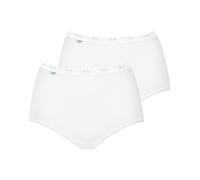 Sloggi Womens Basic+ Maxi 2P 2 Pack - White Cotton - Size Medium