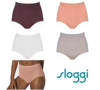 Sloggi Basic Maxi Brief Knickers 4 Pack 95% Cotton High Rise Full Briefs