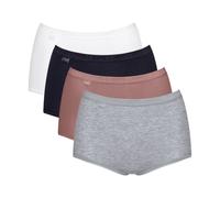 Sloggi Women's Basic+ Maxi Briefs 4 Pack White Polyamide Size Medium