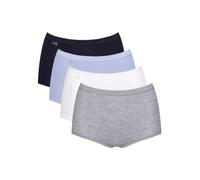Sloggi Basic+ Maxi Briefs (3 Pack) Black/Blue/White/Grey Black S - 10