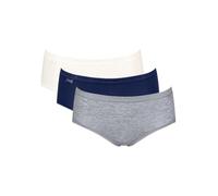 Sloggi Basic Midi 3 Pack Briefs White/Navy/Grey Multi L - 14