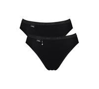 Sloggi Basic+ Pearl Tai Knickers 2 Pack Cotton High Leg Briefs 10221621