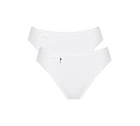 Sloggi Basic+ Pearl Tai Knickers 2 Pack Cotton High Leg Briefs 10221621