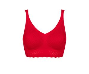 Sloggi Bralette Non-Wired Flat ZERO Feel Bliss Comfort Sizes S/M/L/XL Red 1 Pack