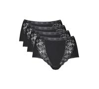 Sloggi Women's Chic Maxi Brief - Lace, 85% Cotton - Black Size 18 (46) - Pack of 4