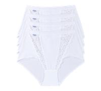 SLOGGI CHIC COTTON MAXI WITH LACE INSERT, WHITE OR BLACK, BUY 3 + 1 FREE(4 PACK)