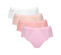 Sloggi Chic Midi Brief Lace Knickers 4 Pack 85% Cotton 10214674