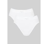 Sloggi female 2 Pack Double Comfort Cotton High-Leg Briefs - 20 - White, White,Black