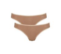 Sloggi Womens GO Brazil 2 Pack Briefs - Brown Cotton - Size X-Small