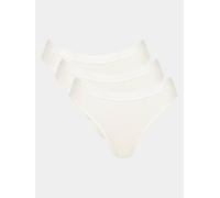 Sloggi GO Casual High Leg 3 Pack Briefs, White, Size Xs, Women White