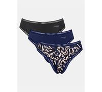 SLOGGI GO Crush High Leg Knickers 3 Pack Black & Blue S