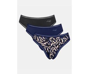 SLOGGI GO Crush High Leg Knickers 3 Pack Black & Blue XS