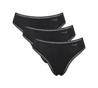 Sloggi Women's Briefs GO Crush High Leg C3P - 95% Organic Cotton - Pack of 3, Black, M