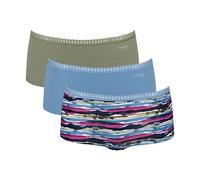 Sloggi Women's GO Crush Short C3P Underwear, Green - Dark Combination, L
