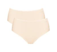 Sloggi Womens GO High waist Briefs 2 Pack - Pink Cotton - Size Small