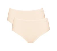 Sloggi Womens GO High waist Briefs 2 Pack - Pink Cotton - Size Small