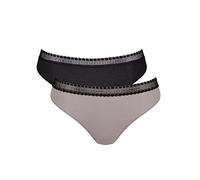 Sloggi Women's GO Ribbed Tai C2P Briefs, BLACK COMBINATION, L
