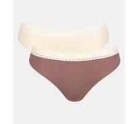 Sloggi Women's GO Ribbed Tai C2P Briefs, BROWN - LIGHT COMBINATION, XS