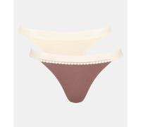 Sloggi GO Ribbed Tanga Brazilian Briefs 2 Pack 10213180 - RRP £18